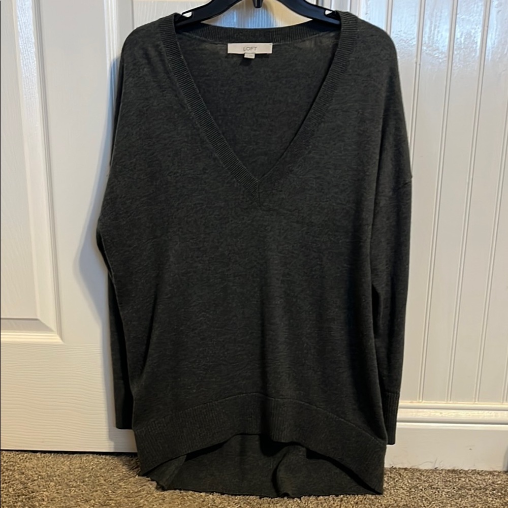 Cozy V-Neck Sweater in Charcoal